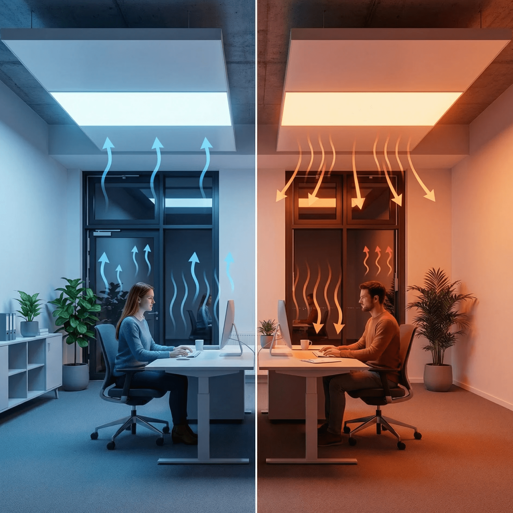 Deckenheizung und Kühlung Funktionsprinzip